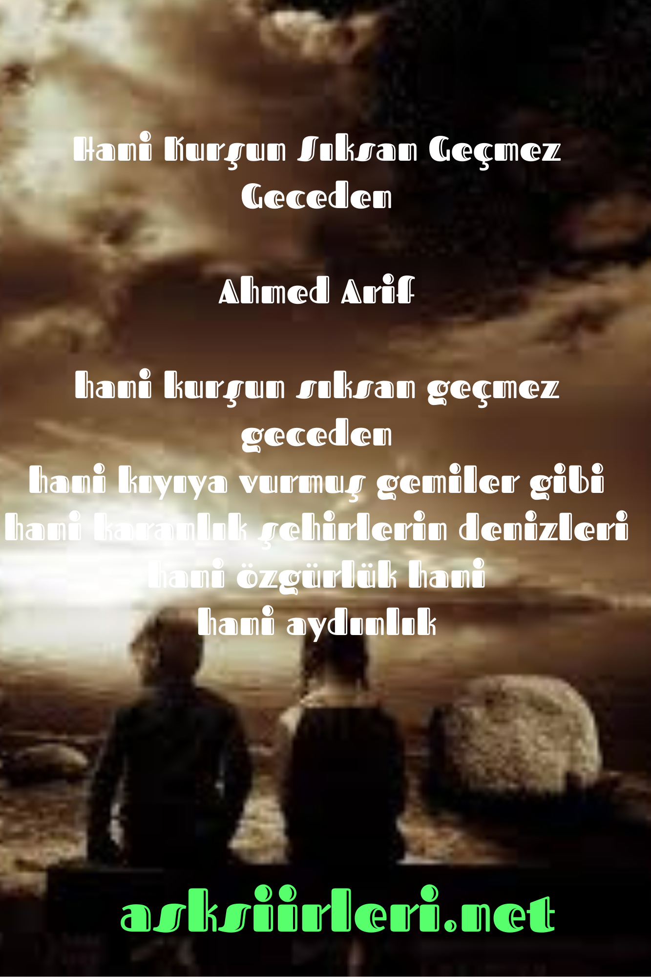 Ahmed Arif | Hani Kurşun Sıksan Geçmez Geceden