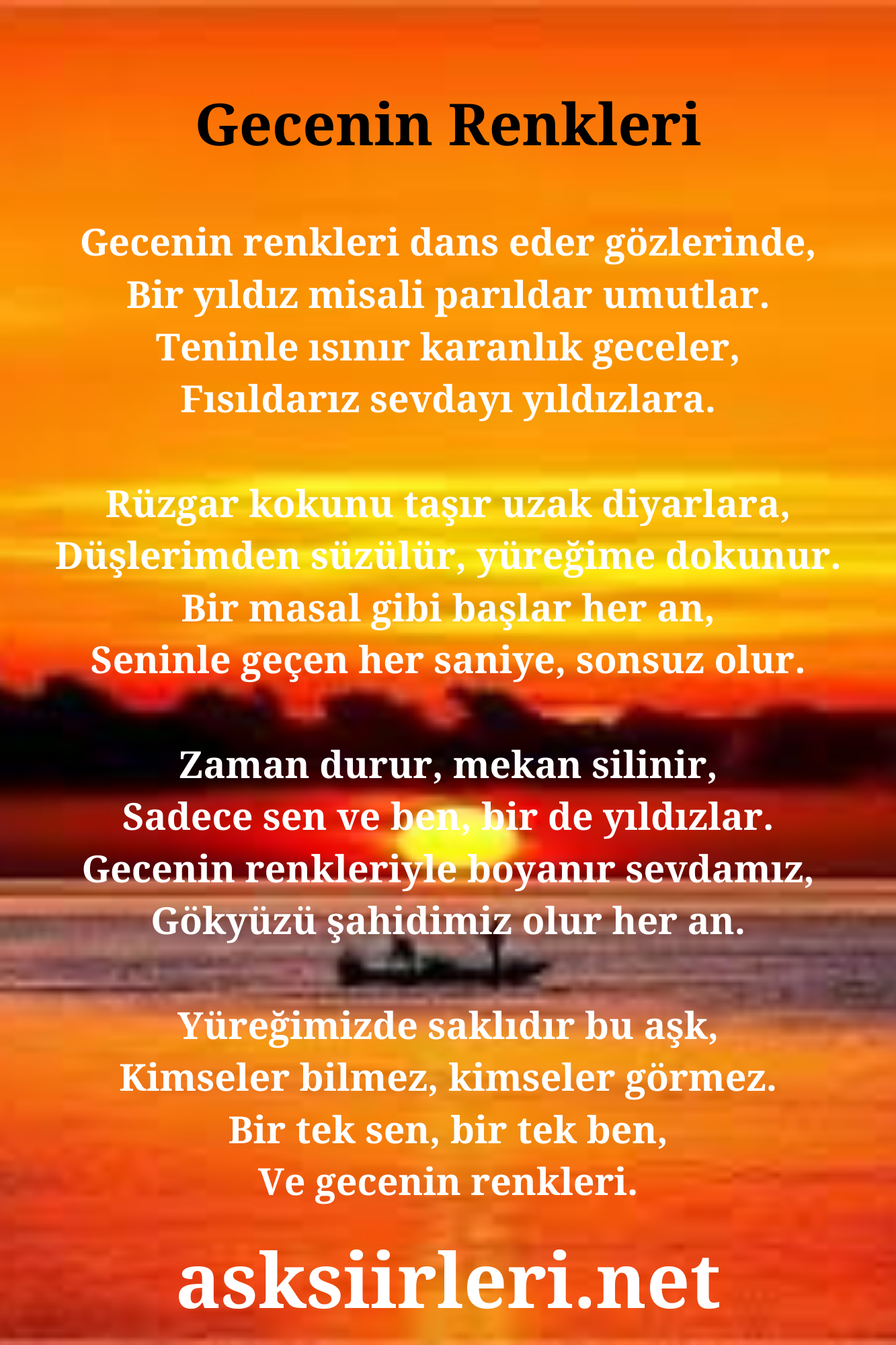 Gecenin Renkleri | Kısa Aşk şiirleri | 2024