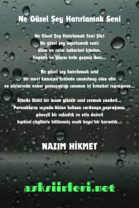 Ne Güzel Şey Hatırlamak Seni | Nazım Hikmet | 2024