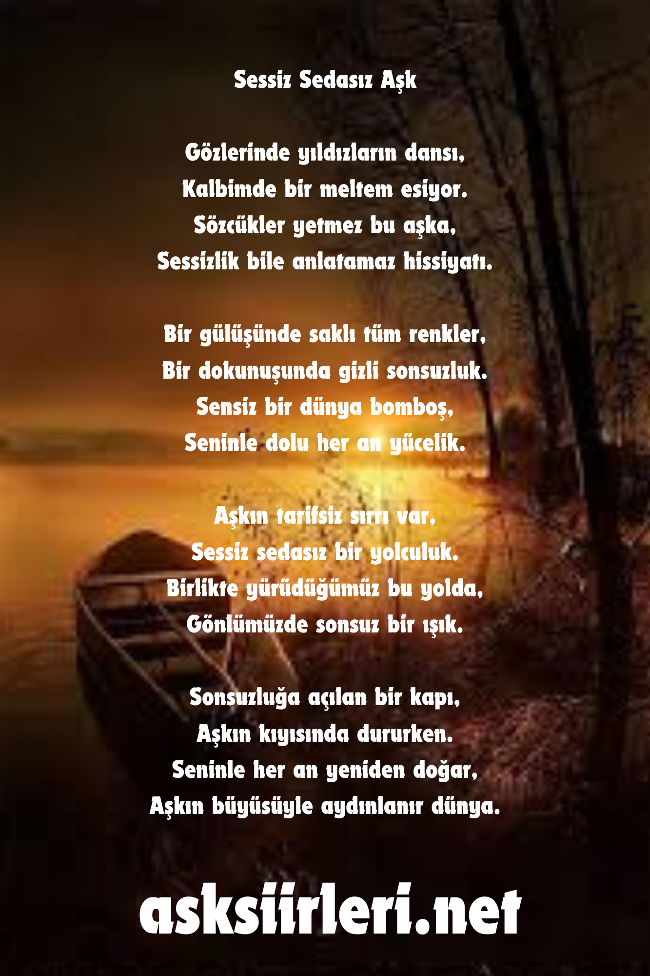 Sessiz Sedasız Aşk Şiiri