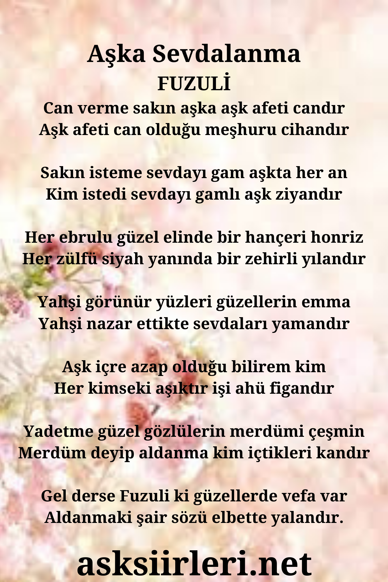 Aşka Sevdalanma | Fuzuli Aşk Sözleri | 2024