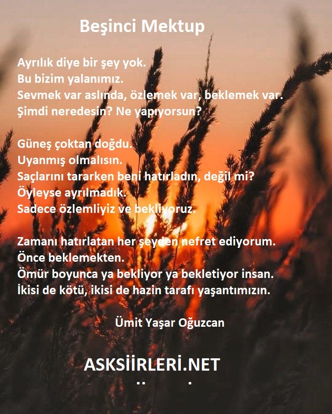 Beşinci Mektup | Ümit Yaşar Oğuzcan | 2024