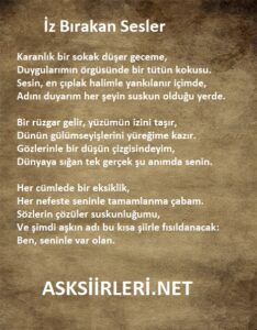 İz Bırakan Sesler Az bilinen aşk şiirleri 2025
