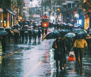 Yağmur Altında İstanbul Sokakları Şiiri